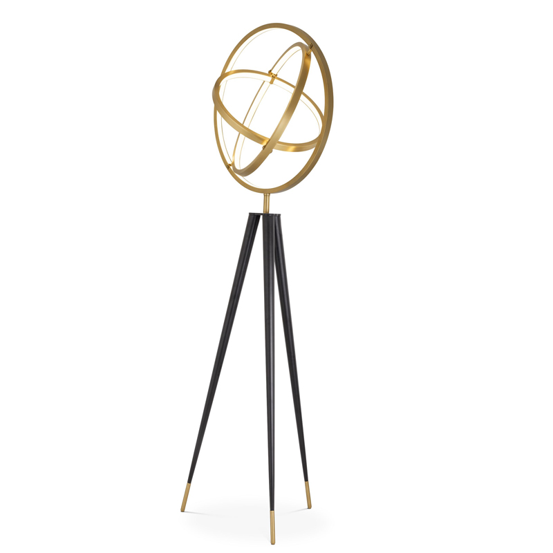Торшер Eichholtz Floor Lamp Cassini Латунь Античная полированная Черный Торшер Eichholtz Floor Lamp Cassini Латунь Античная полированная Черный в Липецке | Loft Concept