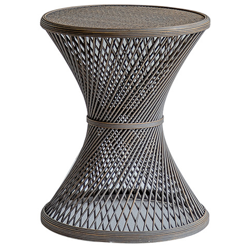 Приставной стол Zaire Wicker Side Table Dark Коричневый Приставной стол Zaire Wicker Side Table Dark Коричневый в Липецке | Loft Concept