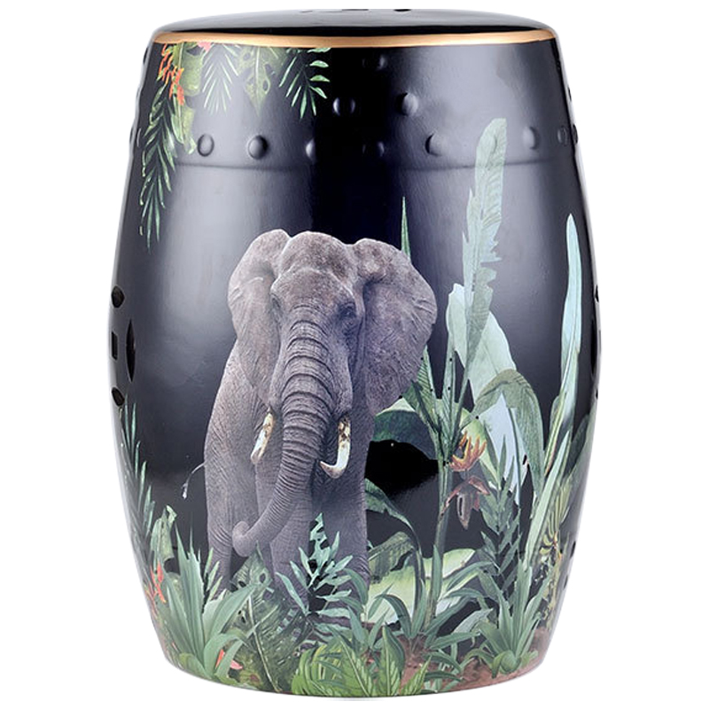 Керамический табурет Elephant Tropical Animal Ceramic Stool Black Черный Зеленый Серый Керамический табурет Elephant Tropical Animal Ceramic Stool Black Черный Зеленый Серый в Липецке | Loft Concept