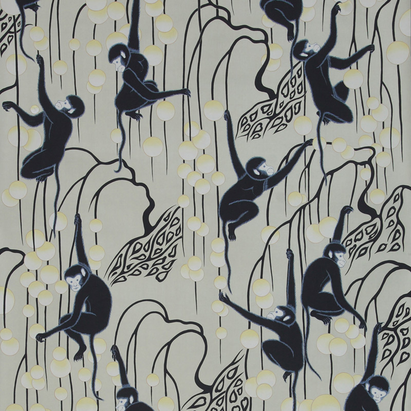 Обои ручная роспись Deco Monkeys Terracotta on Icefield dyed silk Обои ручная роспись Deco Monkeys Terracotta on Icefield dyed silk в Липецке | Loft Concept