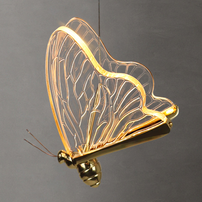 Люстра Glass butterfly chandelier C Глянцевое золото Прозрачный Черный Люстра Glass butterfly chandelier C Глянцевое золото Прозрачный Черный в Липецке | Loft Concept