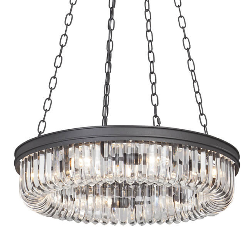 Люстра Retro Frozen Clear Glass Chandelier D 62 Черный Люстра Retro Frozen Clear Glass Chandelier D 62 Черный в Липецке | Loft Concept