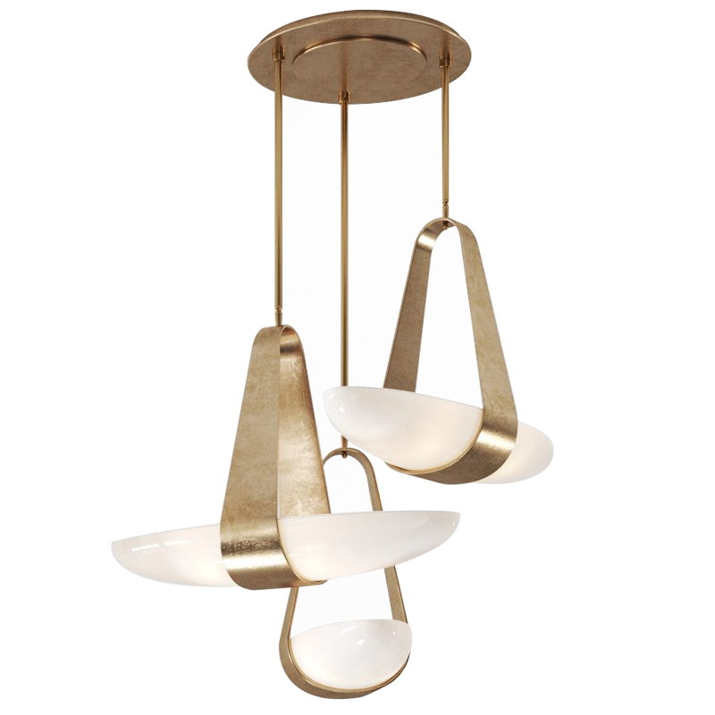 Дизайнерский Cветильник Hilliard Sophia Chandelier 3 плафона Белый Античная Бронза Дизайнерский Cветильник Hilliard Sophia Chandelier 3 плафона Белый Античная Бронза в Липецке | Loft Concept