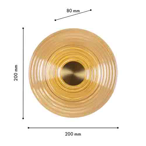 Бра с рельефным круглым плафоном янтарного цвета Savio Glass Disc Light Бра с рельефным круглым плафоном янтарного цвета Savio Glass Disc Light в Липецке