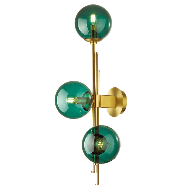 Бра TRILOGY WALL SCONCE Turquoise glass 70 Латунь Бра TRILOGY WALL SCONCE Turquoise glass 70 Латунь в Липецке | Loft Concept