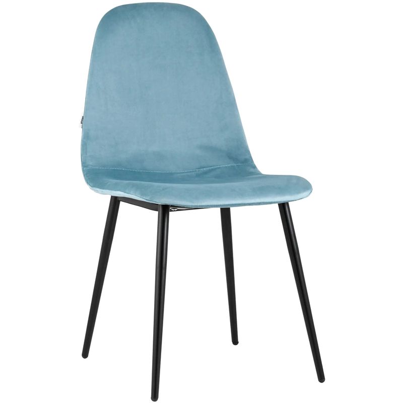 Стул Archie Chair Черные ножки Голубой Велюр Голубой пастельный Черный Стул Archie Chair Черные ножки Голубой Велюр Голубой пастельный Черный в Липецке | Loft Concept