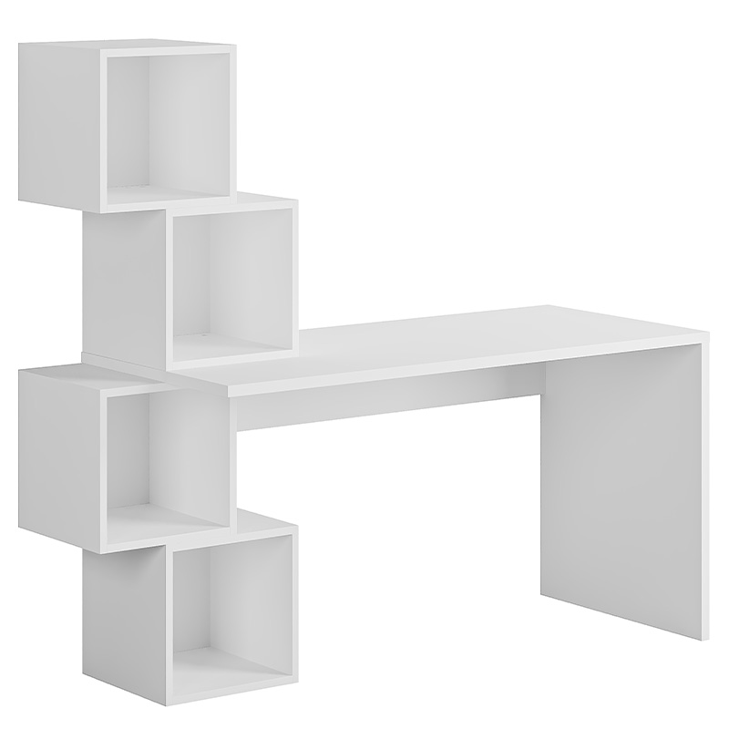 Стол письменный белый с 4-мя открытыми полками BALANCE WHITE Белый Стол письменный белый с 4-мя открытыми полками BALANCE WHITE Белый в Липецке | Loft Concept