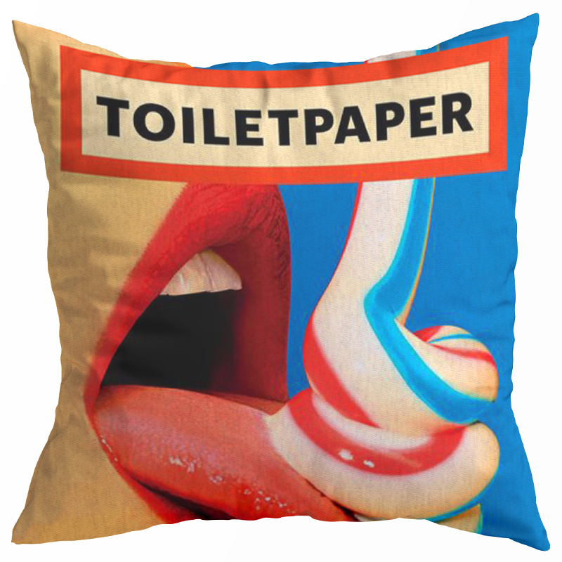 Декоративная подушка Seletti Toothpaste Toiletpaper Мульти Синий Красный Декоративная подушка Seletti Toothpaste Toiletpaper Мульти Синий Красный в Липецке | Loft Concept
