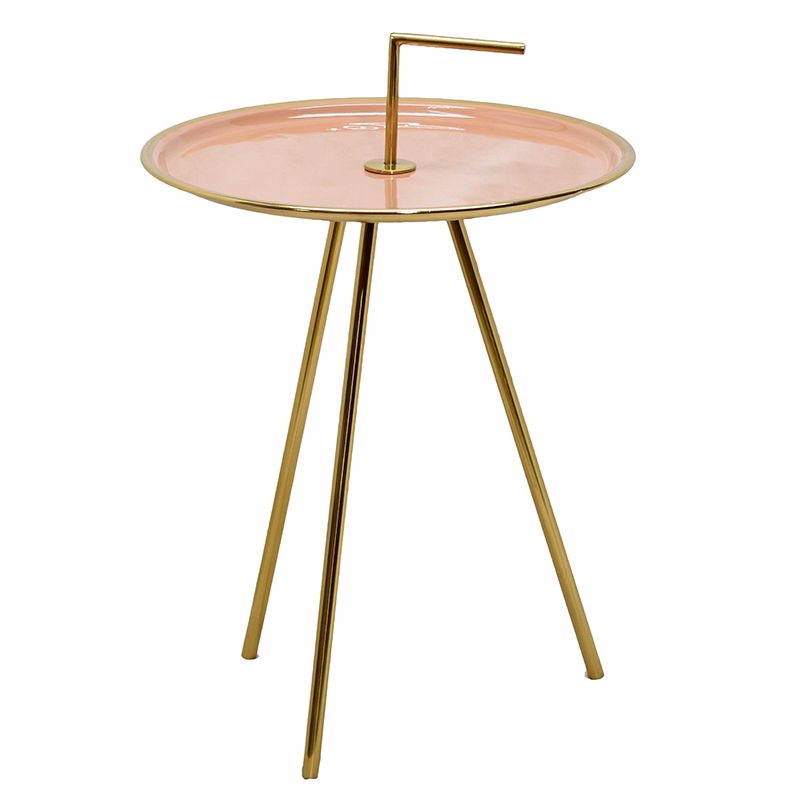 Приставной стол Salute Table Pink Розовый пастельный Глянцевое золото Приставной стол Salute Table Pink Розовый пастельный Глянцевое золото в Липецке | Loft Concept