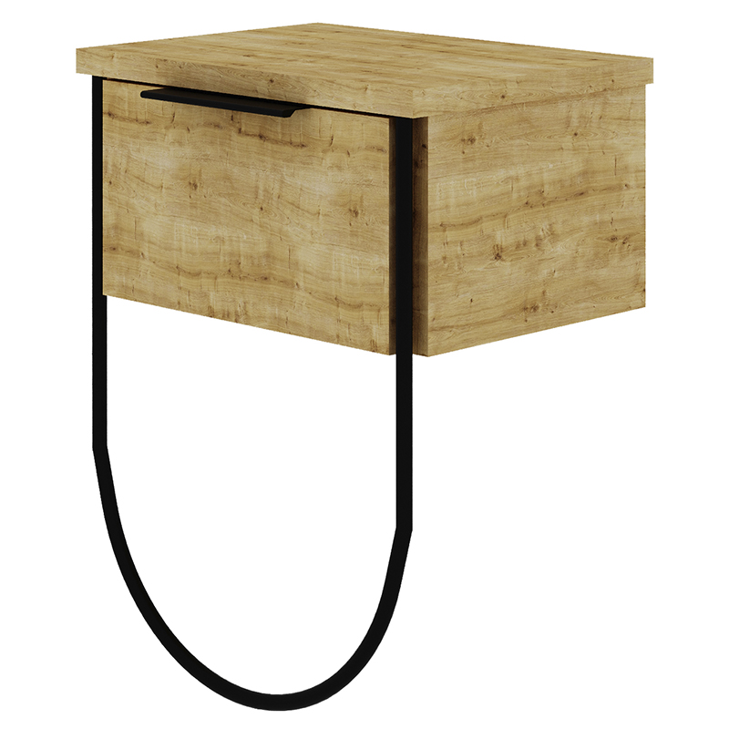 Прикроватная тумба с откидной дверцей из дерева NORFOLK NIGHTSTAND OAK Древесина Черный Прикроватная тумба с откидной дверцей из дерева NORFOLK NIGHTSTAND OAK Древесина Черный в Липецке | Loft Concept