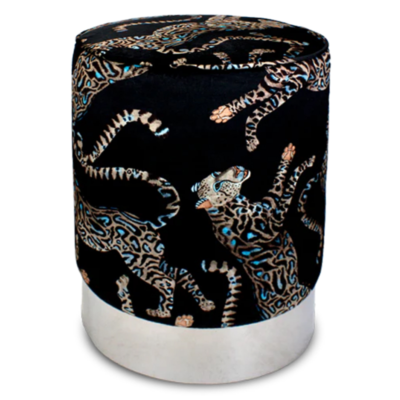 Пуф Леопарды Cheetah Kings Starry Nights Velvet Pouffe Черный Серебряный Пуф Леопарды Cheetah Kings Starry Nights Velvet Pouffe Черный Серебряный в Липецке | Loft Concept