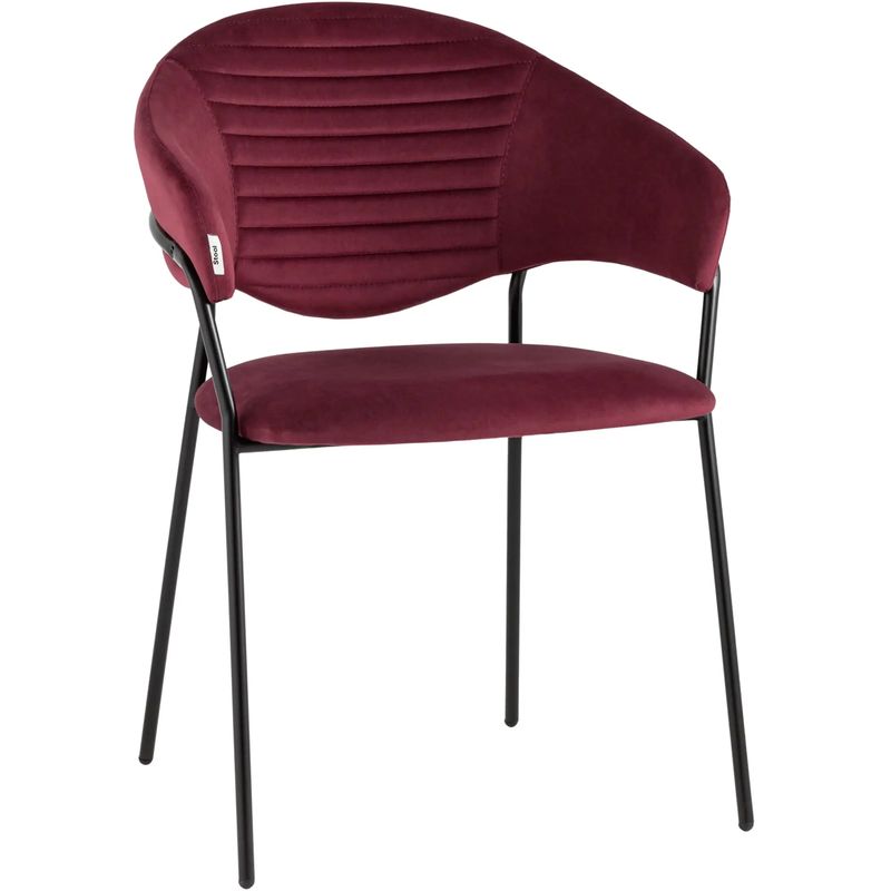 Стул Alexis Chair Малиновый Велюр Бургундский красный Черный Стул Alexis Chair Малиновый Велюр Бургундский красный Черный в Липецке | Loft Concept