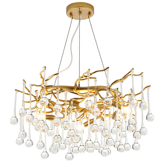 Люстра Droplet Chandelier Золотой Прозрачное Стекло Люстра Droplet Chandelier Золотой Прозрачное Стекло в Липецке | Loft Concept