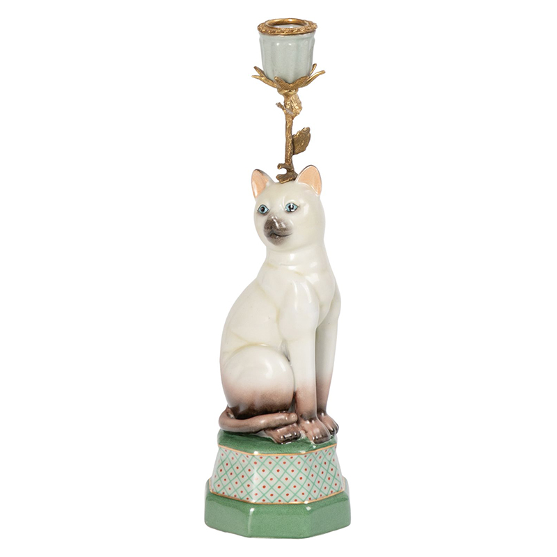 Подсвечник фигурка Кошка Candlestick cat Белый Мульти Подсвечник фигурка Кошка Candlestick cat Белый Мульти в Липецке | Loft Concept