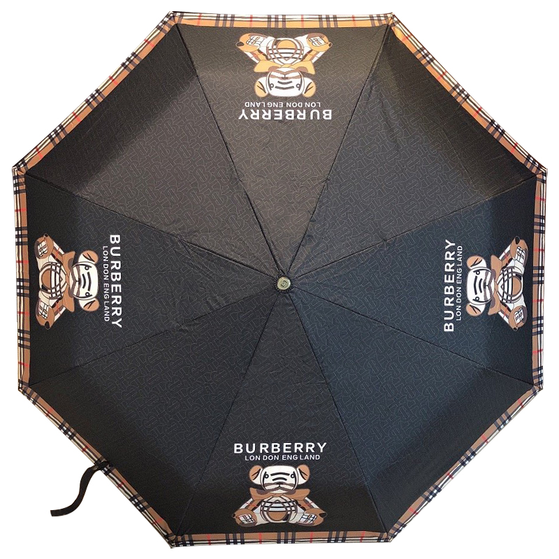 Зонт раскладной BURBERRY дизайн 002 Черный цвет Черный Коричневый Зонт раскладной BURBERRY дизайн 002 Черный цвет Черный Коричневый в Липецке | Loft Concept