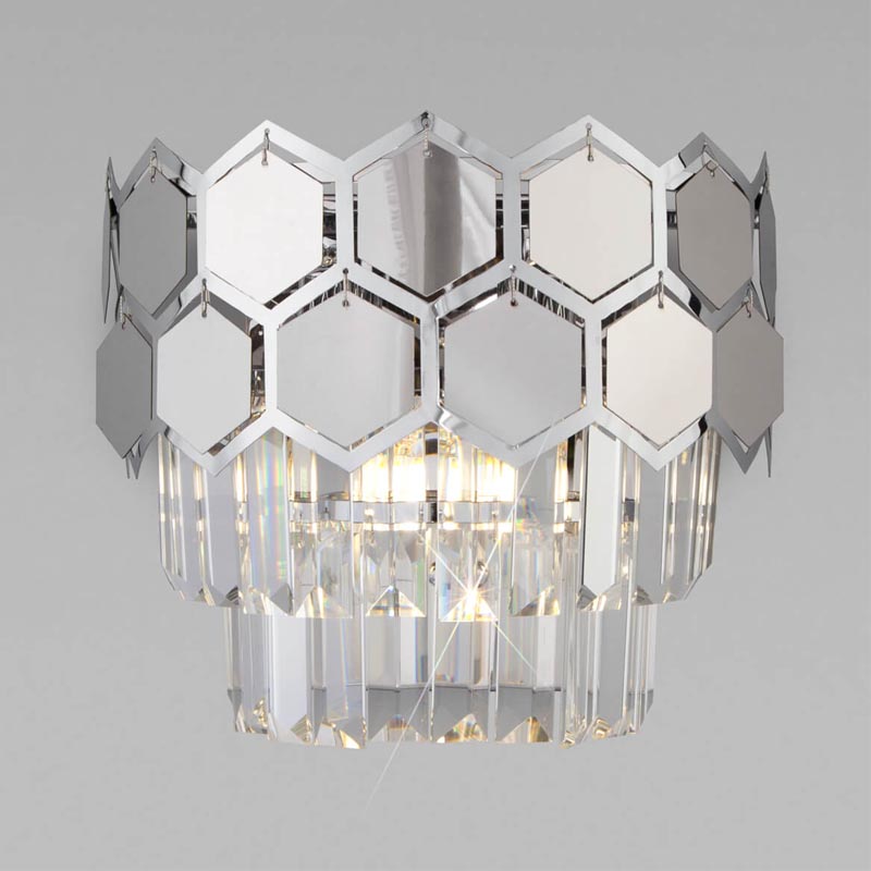 Бра Hanging Hexagon Moira Sconce chrome Прозрачный (Transparent) Хром Бра Hanging Hexagon Moira Sconce chrome Прозрачный (Transparent) Хром в Липецке | Loft Concept