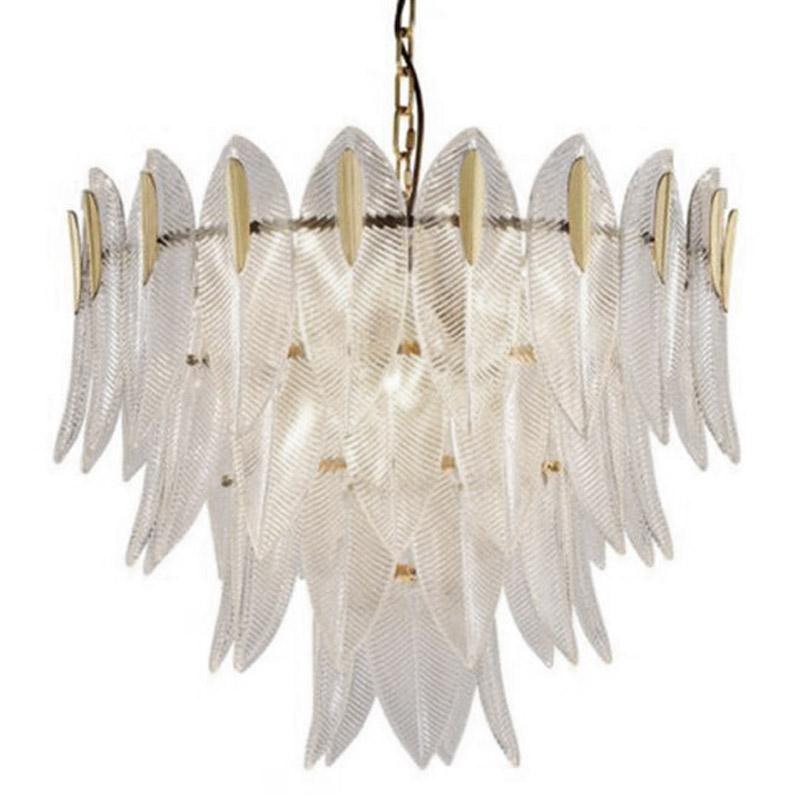 Люстра Textured Glass Petals Chandelier Бронза Белое матовое стекло Люстра Textured Glass Petals Chandelier Бронза Белое матовое стекло в Липецке | Loft Concept