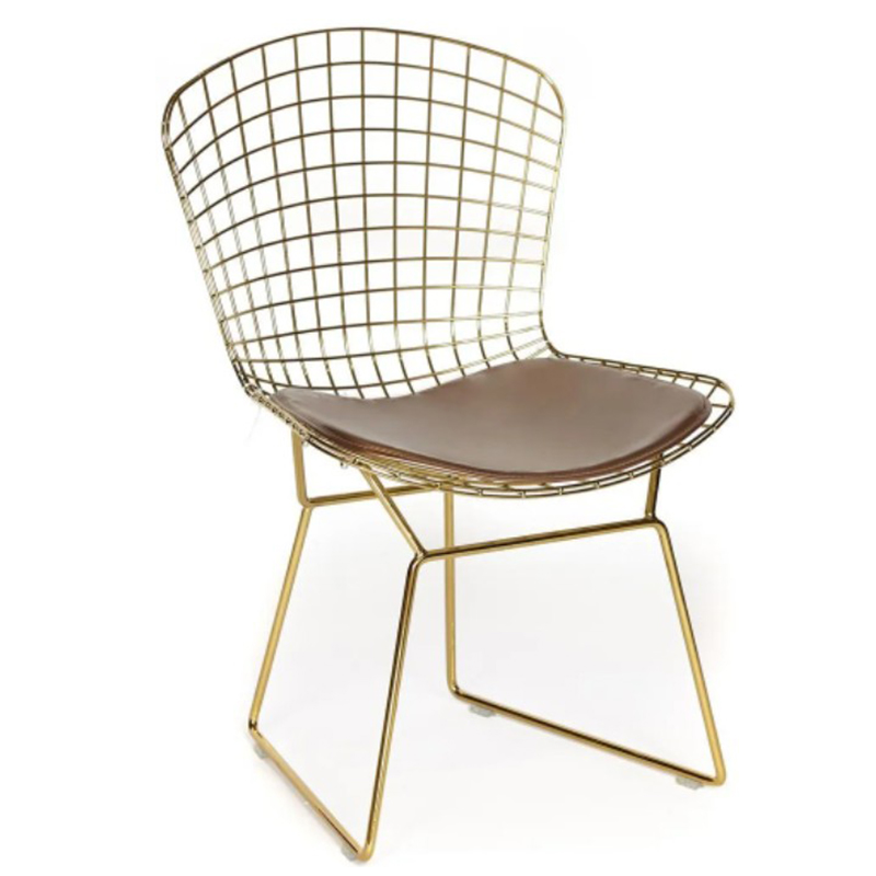 Стул Bertoia Chair Gold Золотой Коричневый Стул Bertoia Chair Gold Золотой Коричневый в Липецке | Loft Concept
