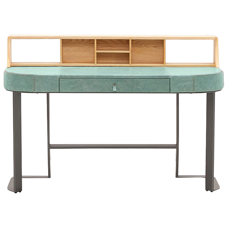 Рабочий стол Lulu Mint Desk Древесина Мятный Черный Бирюзовый в Липецке | Loft Concept 