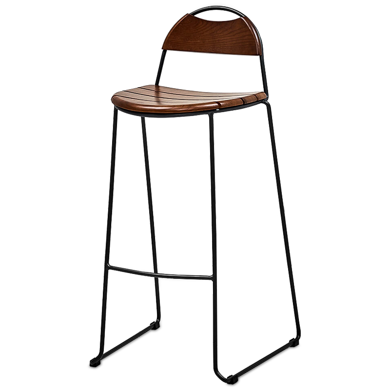Барный стул Yumann Stool Черный Коричневый Барный стул Yumann Stool Черный Коричневый в Липецке | Loft Concept