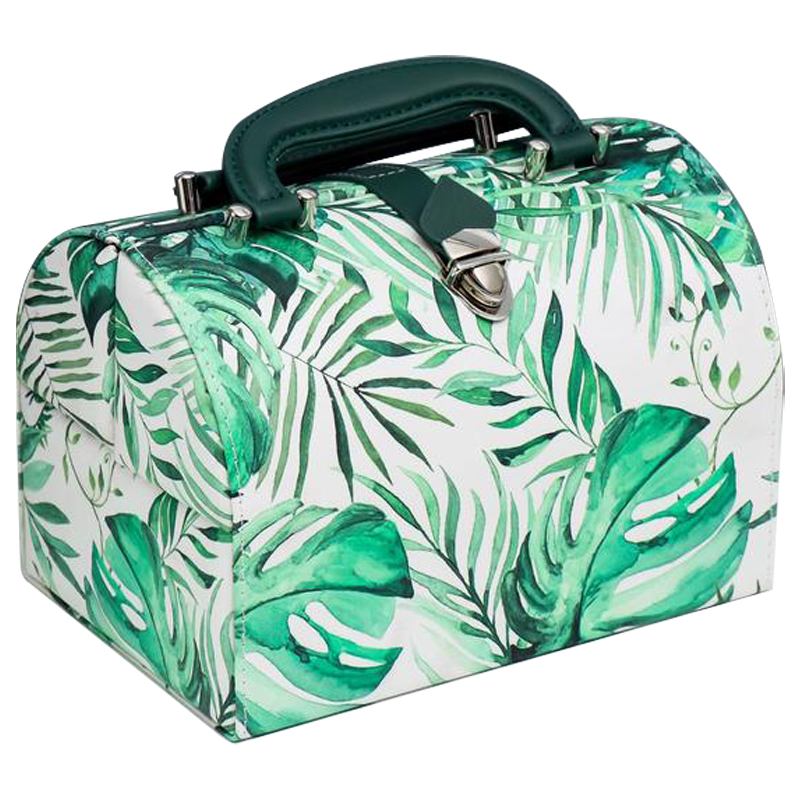 Шкатулка Green Leaves Jewerly Organizer Box Зеленый Белый Шкатулка Green Leaves Jewerly Organizer Box Зеленый Белый в Липецке | Loft Concept