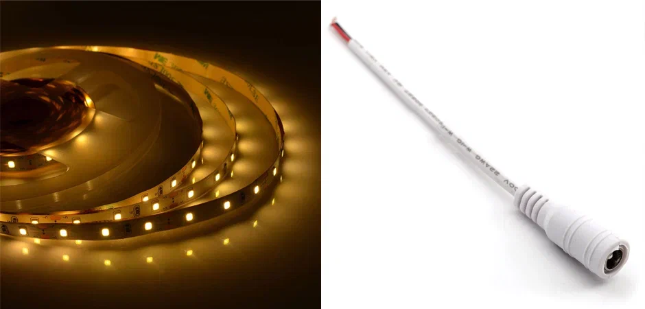 Комплект светодиодная лента 4,8W/m 60LED/m 3528SMD теплый белый с адаптером - Loft-Concept в Липецке