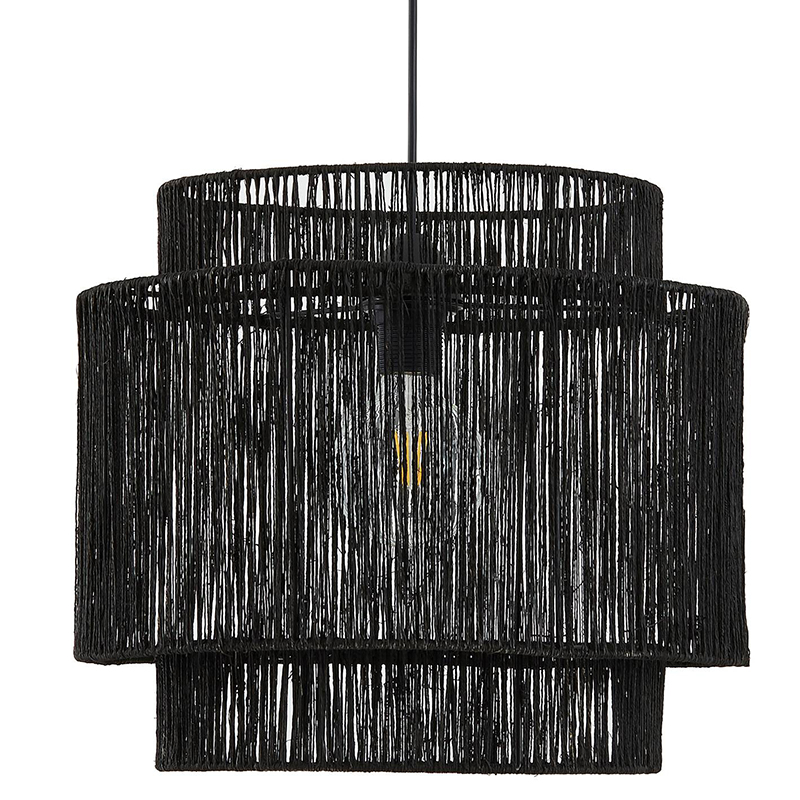 Подвесной светильник Signe Wicker Hemp Black Dual Черный Подвесной светильник Signe Wicker Hemp Black Dual Черный в Липецке | Loft Concept
