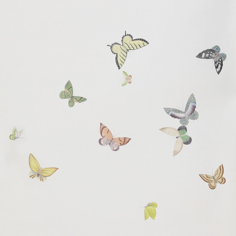 Обои ручная роспись Butterflies Emerald on Natural Mica metallic silk Обои ручная роспись Butterflies Emerald on Natural Mica metallic silk в Липецке | Loft Concept