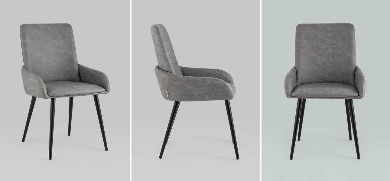 Стул Munchen Chair Серая Искусственная Замша - фото