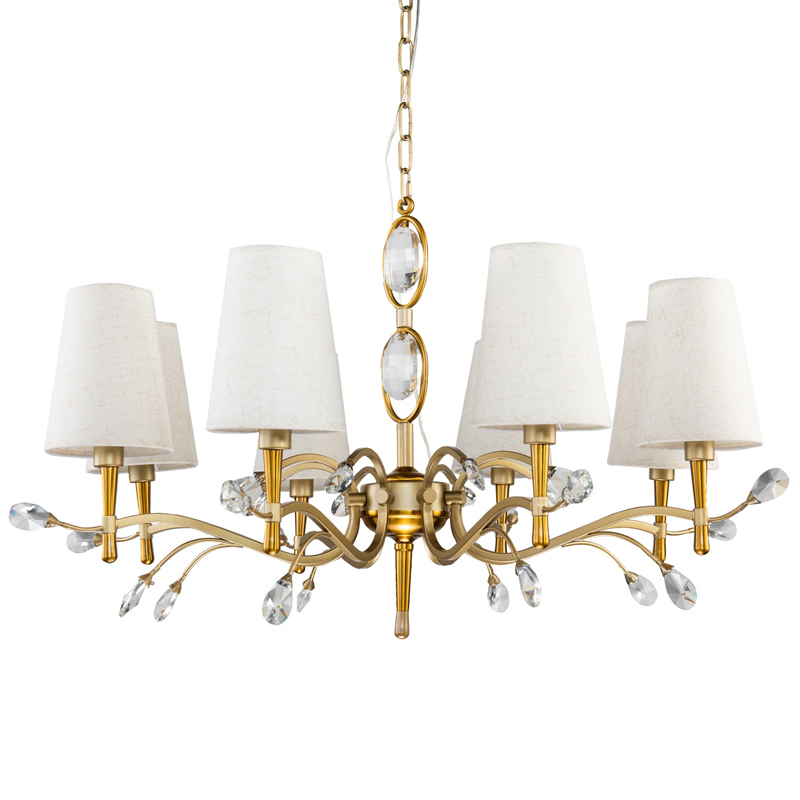 Люстра Desiree Chandelier 84 Латунь матовое золото Белый Прозрачный в Липецке | Loft Concept 