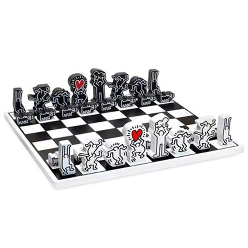 Деревянный шахматный набор Keith Haring Chess Set Белый Черный Красный Деревянный шахматный набор Keith Haring Chess Set Белый Черный Красный в Липецке | Loft Concept