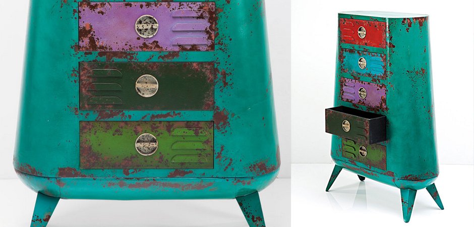 Комод металлический с цветными ящиками Retro Futurismo chest V Комод металлический с цветными ящиками Retro Futurismo chest V - Loft-Concept в Липецке