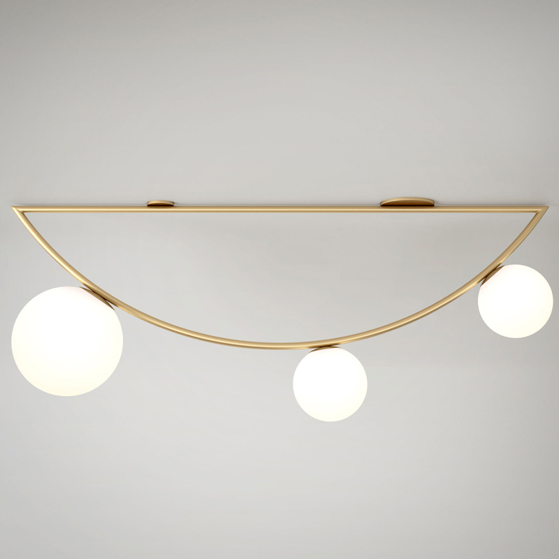 Потолочный светильник Atelier Areti Girlande Ceiling Crescent 3 Латунь Белый Потолочный светильник Atelier Areti Girlande Ceiling Crescent 3 Латунь Белый в Липецке | Loft Concept