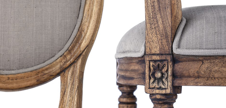 Стул REGENCY MEDALLION CHAIR Brown Linen - фото №1