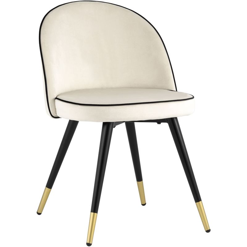 Стул Cooper Chair LUX Молочный Велюр с Черным кантом Молочный Черный Стул Cooper Chair LUX Молочный Велюр с Черным кантом Молочный Черный в Липецке | Loft Concept