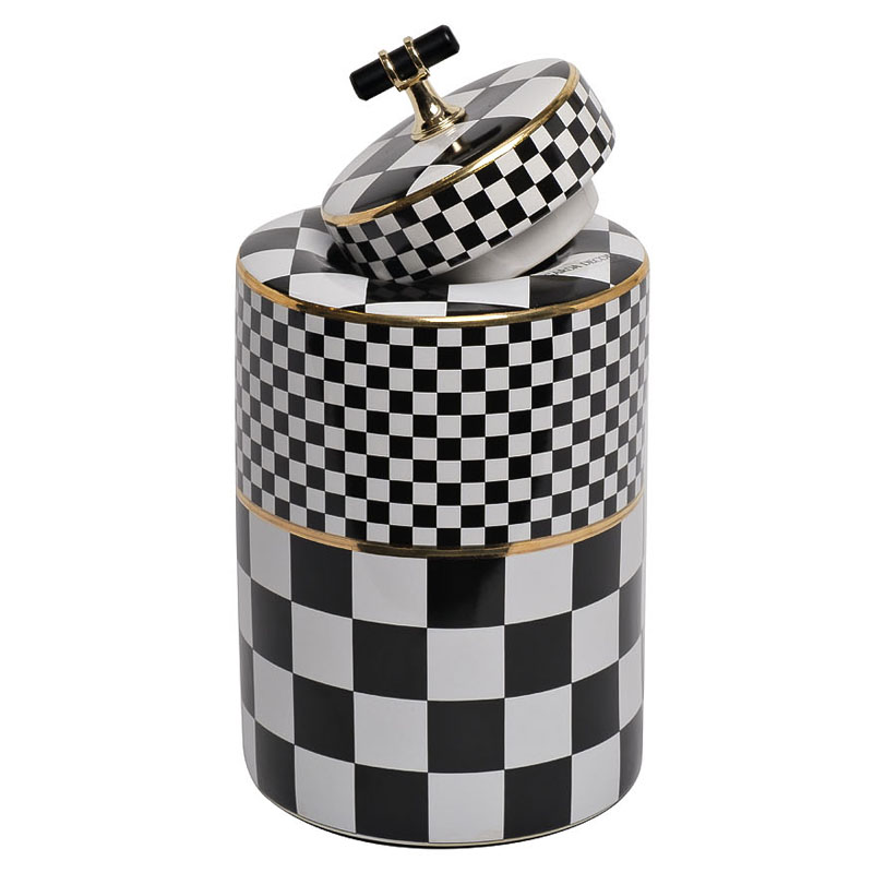 Ваза Chess Vase 26 Черный Белый Золотой в Липецке | Loft Concept 