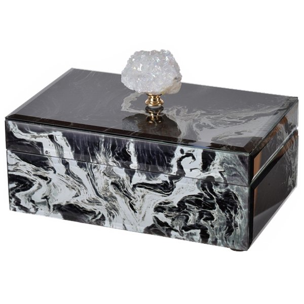 Шкатулка Gray Marble горный хрусталь L Серый Шкатулка Gray Marble горный хрусталь L Серый в Липецке | Loft Concept