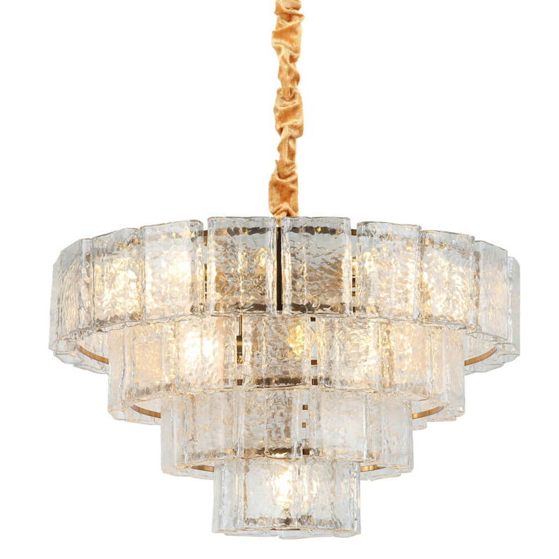Люстра многоярусная Textured Glass Chandelier D80 Прозрачное Стекло Бронза Люстра многоярусная Textured Glass Chandelier D80 Прозрачное Стекло Бронза в Липецке | Loft Concept