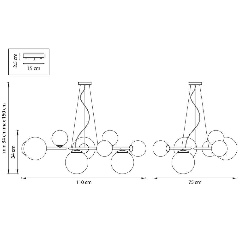 Люстра Bubbles on 4 Rings Chandelier Black Люстра Bubbles on 4 Rings Chandelier Black в Липецке