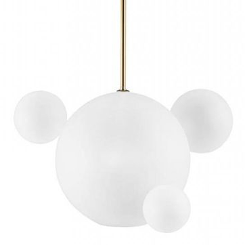 Светильник Giopato & Coombes Bollr Pendant 4 BUBBLE LAMP матовое белое стекло Белый Золотой Светильник Giopato & Coombes Bollr Pendant 4 BUBBLE LAMP матовое белое стекло Белый Золотой в Липецке | Loft Concept