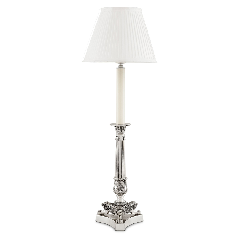 Настольная лампа Eichholtz Table Lamp Perignon Silver Серебряный Белый Настольная лампа Eichholtz Table Lamp Perignon Silver Серебряный Белый в Липецке | Loft Concept