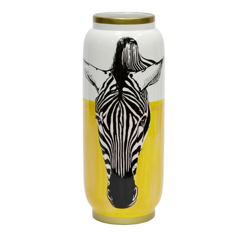 Ваза Zebra head Vase Белый Желтый Черный Золотой Ваза Zebra head Vase Белый Желтый Черный Золотой в Липецке | Loft Concept