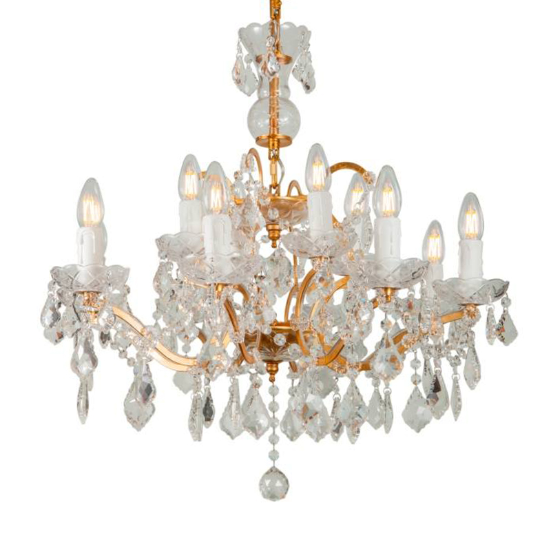 Люстра 19th c. Rococo IRON & CLEAR CRYSTAL GOLD Chandelier Прозрачное Стекло Золотой Люстра 19th c. Rococo IRON & CLEAR CRYSTAL GOLD Chandelier Прозрачное Стекло Золотой в Липецке | Loft Concept
