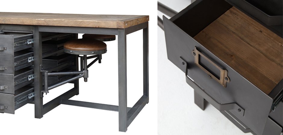 Большой рабочий стол Rupert Work Table Rustic Большой рабочий стол Rupert Work Table Rustic - Loft-Concept в Липецке