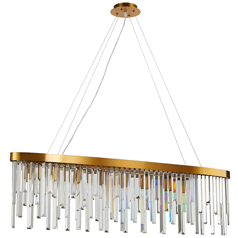 Люстра Bennett Oval Chandelier gold Прозрачный Золотой Люстра Bennett Oval Chandelier gold Прозрачный Золотой в Липецке | Loft Concept