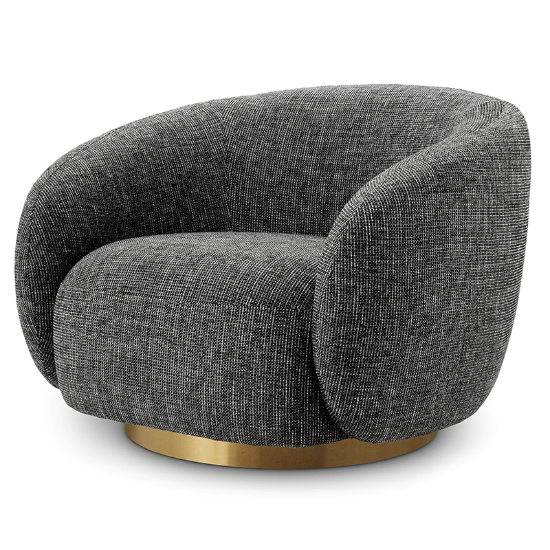 Кресло Eichholtz Swivel Chair Brice Rocat Black Серый Черный Латунь Кресло Eichholtz Swivel Chair Brice Rocat Black Серый Черный Латунь в Липецке | Loft Concept