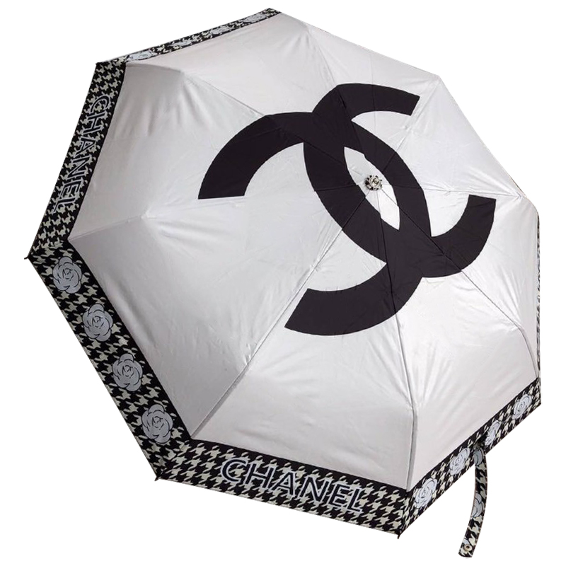 Зонт раскладной CHANEL дизайн 016 Белый цвет Белый Черный Зонт раскладной CHANEL дизайн 016 Белый цвет Белый Черный в Липецке | Loft Concept