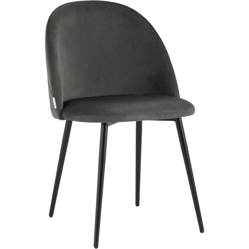 Стул Серый Велюр Miruna Leaf Chair Серый Черный Стул Серый Велюр Miruna Leaf Chair Серый Черный в Липецке | Loft Concept