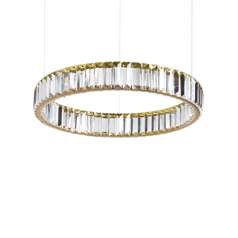 Люстра Хрустальная Ring Horizontal 1 кольцо на 30 Вт Золотой Прозрачный в Липецке | Loft Concept 