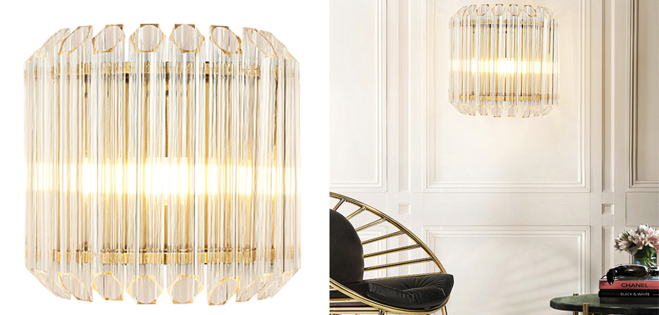 Бра Hexagon Wall Lamp прозрачное стекло Бра Hexagon Wall Lamp прозрачное стекло - Loft-Concept в Липецке